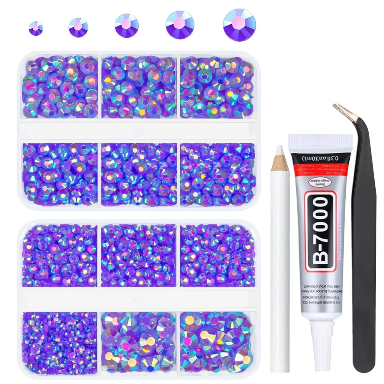 qiipii Dark Purple AB Resin Rhinestones for Crafting Deep Purple Flatback Jelly Stones 2mm 3mm 4mm 5mm 6mm Gems Diamonds Charms for Face Eyes Makeup Tumblers Bottles DIY Crafts Clothes Shoes Phones